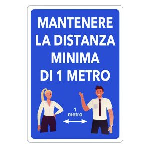 Cartello segnalatore obbligo “Mantenere distanza Minima”