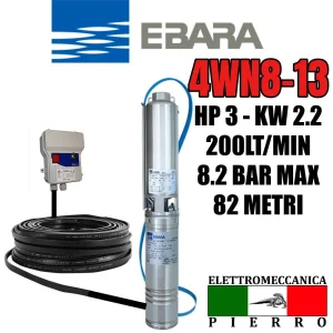 CORPO / POMPA SOMMERSA PER POZZI EBARA 4WN8-13 HP3 200LITRI MINUTO 8.2 BAR MAX