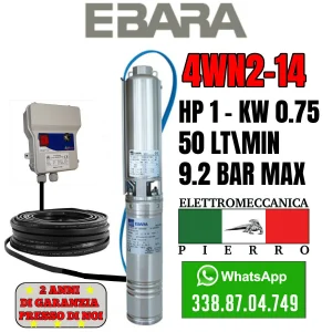 CORPO / POMPA SOMMERSA PER POZZI EBARA 4WN2-14 HP1 50 LITRI MINUTO 9.2 BAR MAX