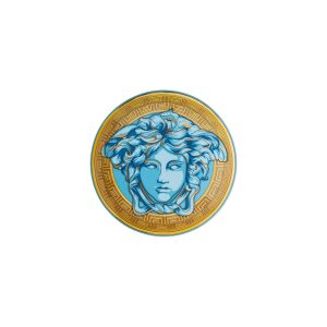 PIATTO PIANO 17 CM MEDUSA AMPLIFIED BLUE COIN VERSACE ROSENTHAL
