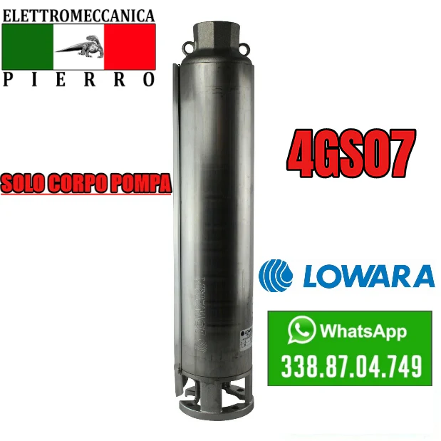4GS07 Lowara Corpo Pompa sommersa per pozzi portata fino a 5.4 mc/h