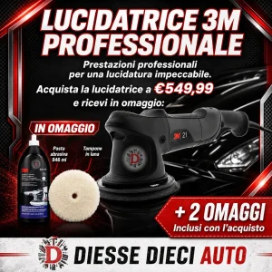 3M 34103E LUCIDATRICE PROFESSIONALE ROTORBITALE PER AUTO 21MM 230V + OMAGGIO