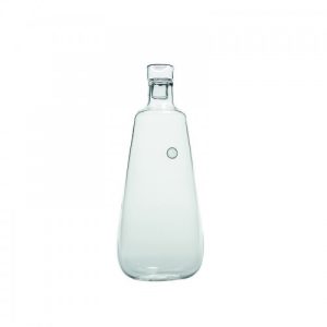 BOTTIGLIA IN VETRO BOROSILICATO UNICHE TRASPARENTE LOGO BIANCO ZAFFERANO