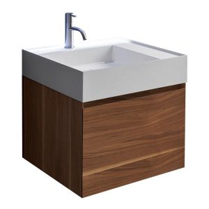 ANTONIO LUPI – ATELIER Mobile Monoblocco Sospeso 54 cm in Noce Canaletto con cassetto e piano lavabo GRAFFIOMOOD