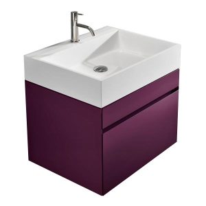 ANTONIO LUPI – GESTO Mobile Monoblocco Sospeso 63 cm laccato color Vino con 2 cassetti e piano lavabo GESTOMOOD