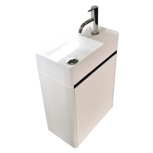 ANTONIO LUPI – SIMPLO MOBILE MONOBLOCCO LAVAMANI SOSPESO 45 CM FINITURA LACCATA BIANCA CON PIANO LAVABO FLUMOOD